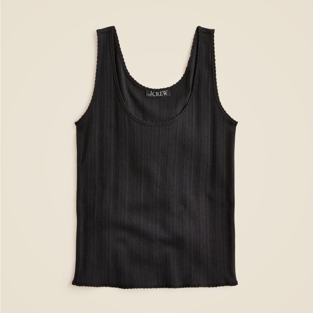 J. Crew Pointelle Tank, black, size M